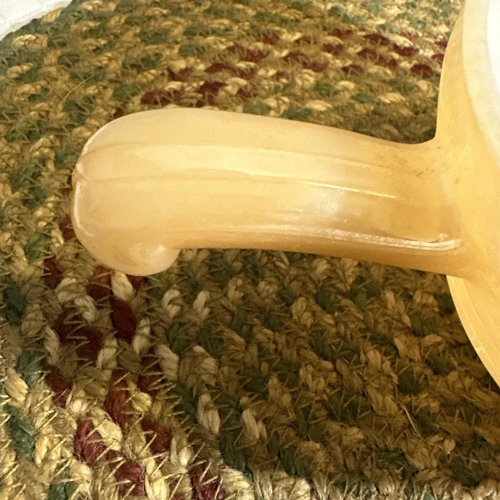 Vtg Fire King Anchor Hocking Oven Ware Handled‎ Peach Luster Beehive Soup Bowl